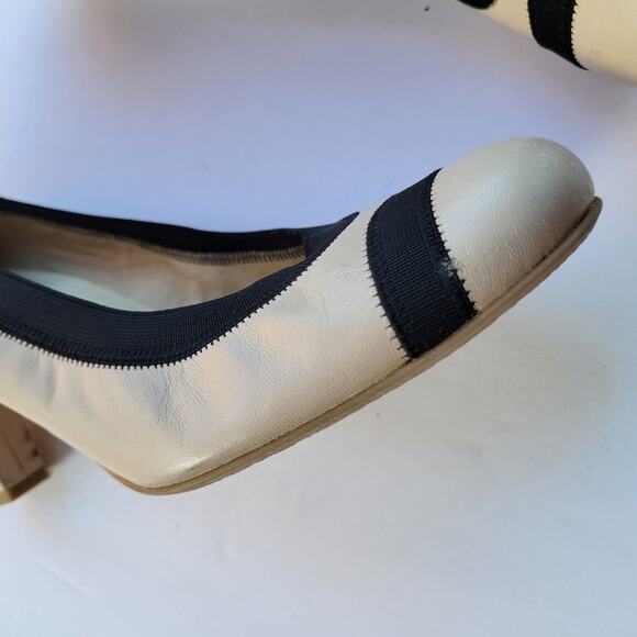 Stuart Weitzman Easily Elastic-Trim Leather Pump, Pan Napa 8.5 - Picture 8 of 12